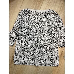 J. Jill B Leopard Print Lightweight Sweater Top Size L